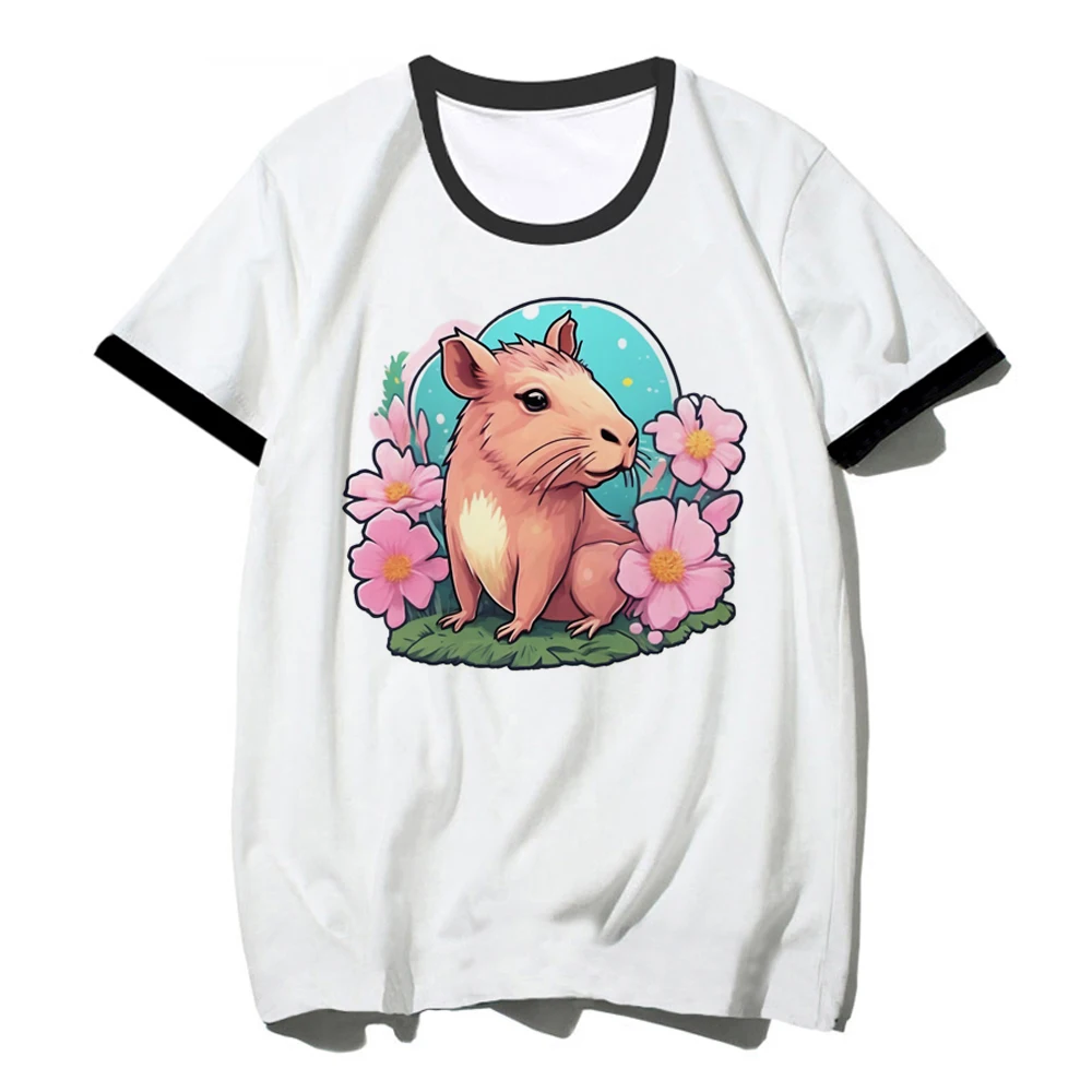 

Capybara t-shirts women comic summer harajuku tshirt girl harajuku funny manga clothes