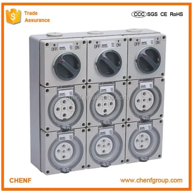 【2026】Outdoor Indoor 3 Phase Waterproof Power IP65 Electrical Combinatorial Outlet Distribution Board Box For Plug