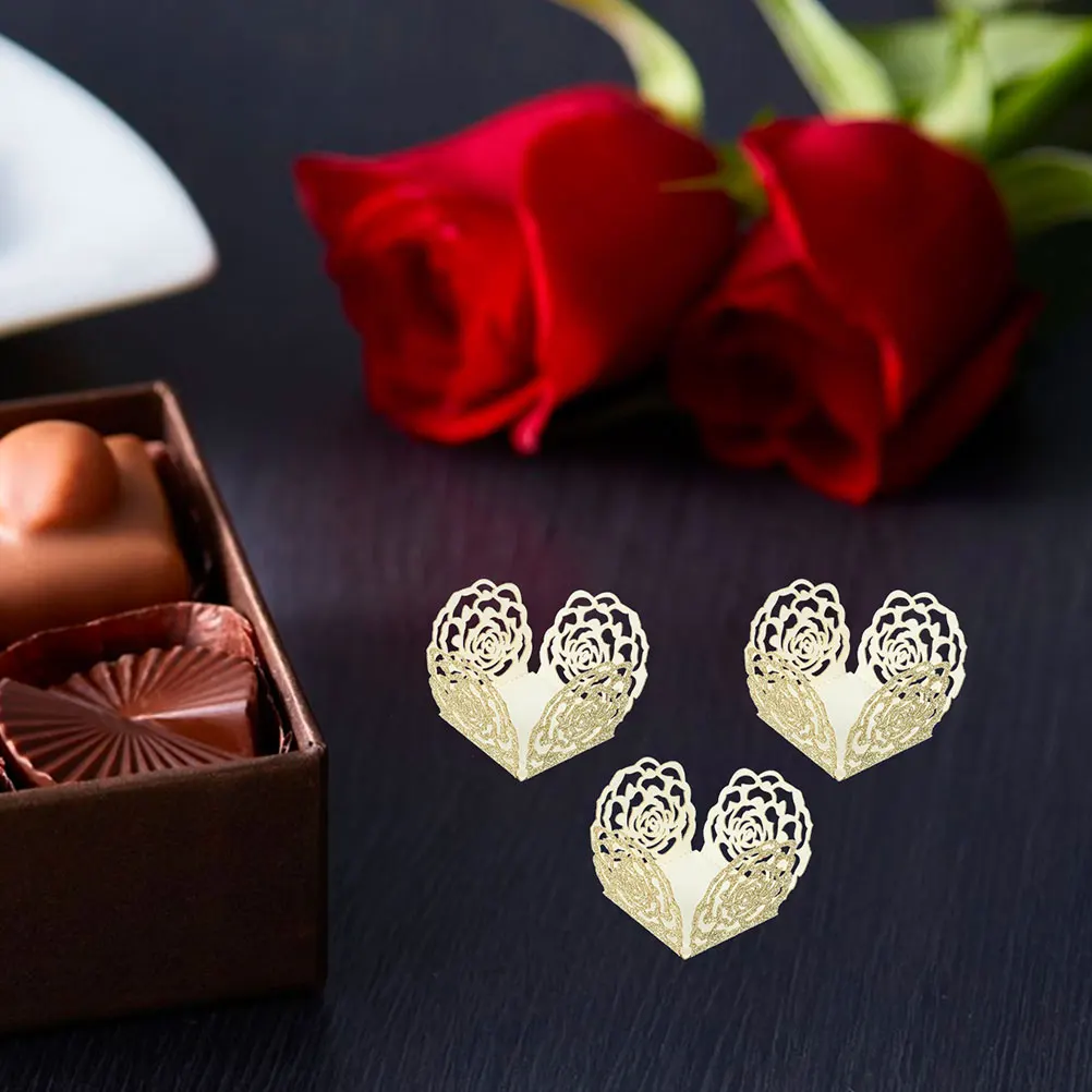 

100Pcs Truffle Wrappers Hollow Chocolate Cups for Sweets Caramel Confections Packaging Dessert Table Centerpiece Party Event Use