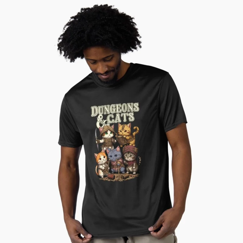 0409 Dungeons and Cats Gift T-Shirt for RPG Gamer Dungeon Meshi Cool Anime Fantasy Adventurers Graphic clothes All size tops