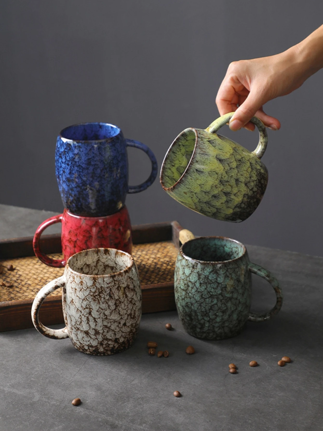 1 X 400ml European Vintage Mug Personal Office Mug Milk Mug Kiln-Changing Glaze Coffee Mug Gift Water Mug