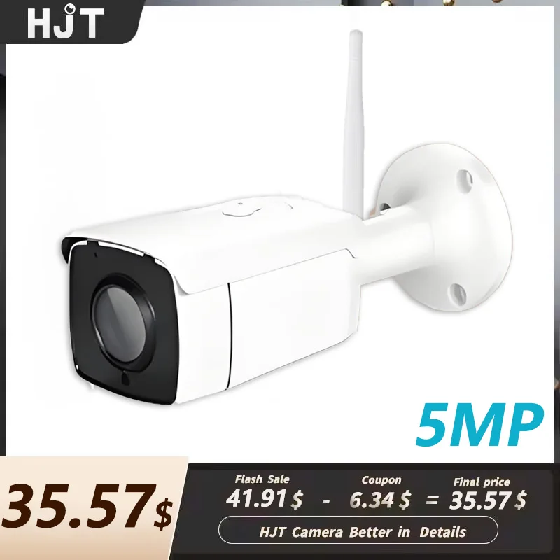 

HJT 5MP WIFI IP камера 20FPS IMX335 3.6MM Two Way Audio Waterproof Infrared Night Vision Onvif CCTV Video Surveillance Sec