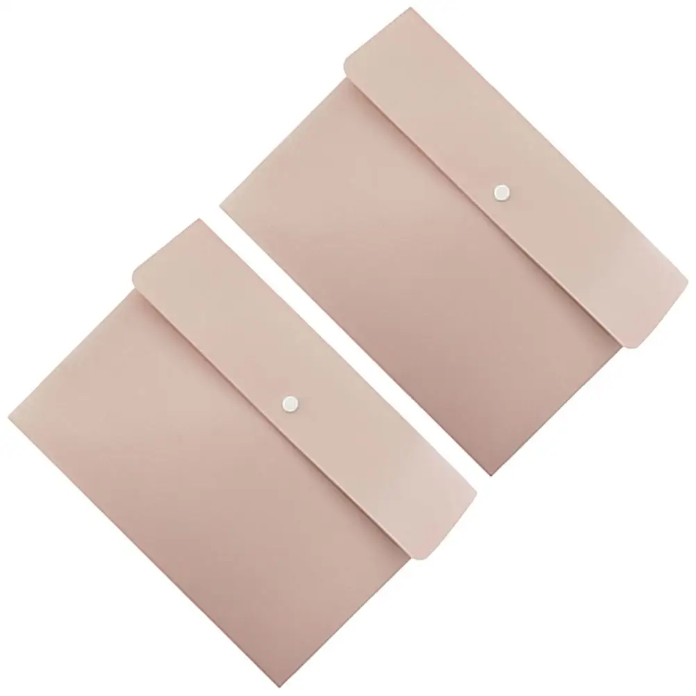 2Pcs Document Folder PP Material Waterproof Buckle Design ganizer For Files Papers Memos Test Paper Holder File Bag