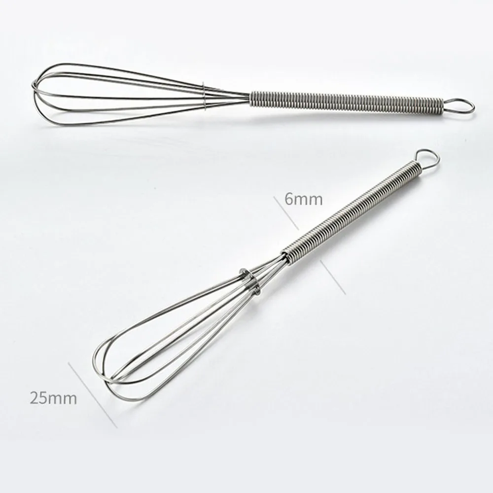 2PCS Egg Whisk Stainless Steel Egg Whisk Kitchen Wire Balloon Whisk Milk Egg Beater Egg Mixing Mixer Tools 180*25mm