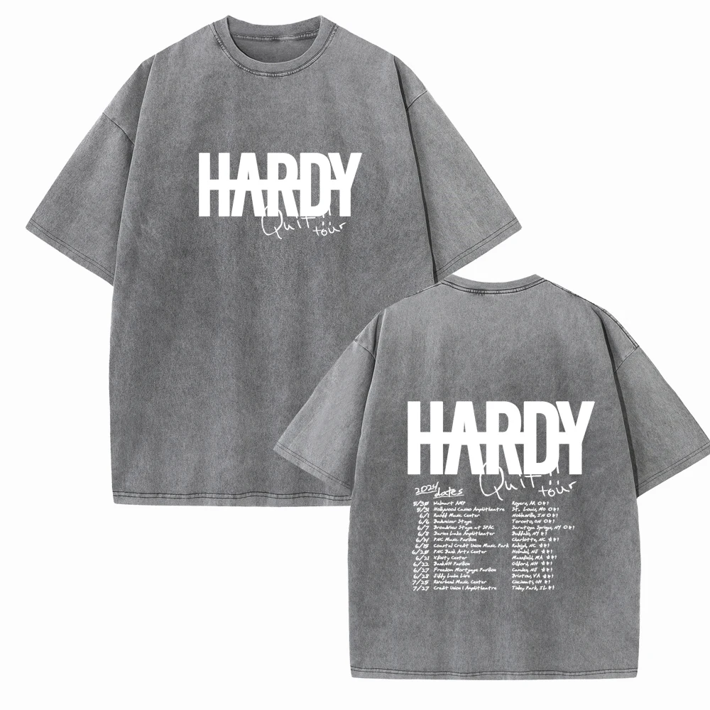 Hardy Quit Tour 2024 Shirts Vintage Harajuku Summer Fans Gift Unisex O-Neck Casual Short Sleeve Cotton T-Shirts Printing