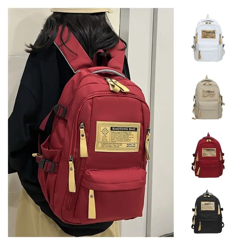 

Large Capacity Fashion Students Backpack Oxford Vintage School Bag Casual Multi Pocket Shoulder Bag Girls Boys