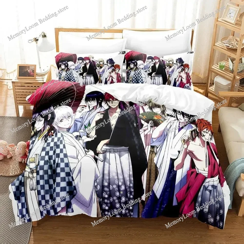 Anime K project Mikoto Suoh No Blood! No Bone! No Ash! Bedding Set Single Twin Full Queen King Size Bed Set Adult Kid Bedroom