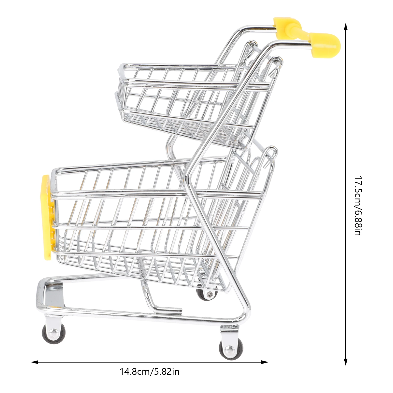 Keranjang Belanja Mini Desktop Supermarket Handcart Tempat Penyimpanan Kecil Dekorasi Kantor Model Keranjang Belanja Kecil