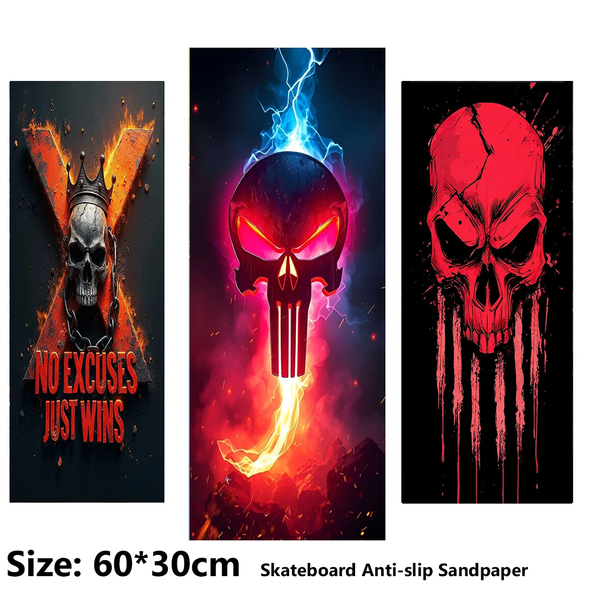 

Sexy Red Lips and Horns Pattern Electric Scooter Anti-slip Sticker Sandpaper Skateboard Grip Tape Sheet 60*30cm