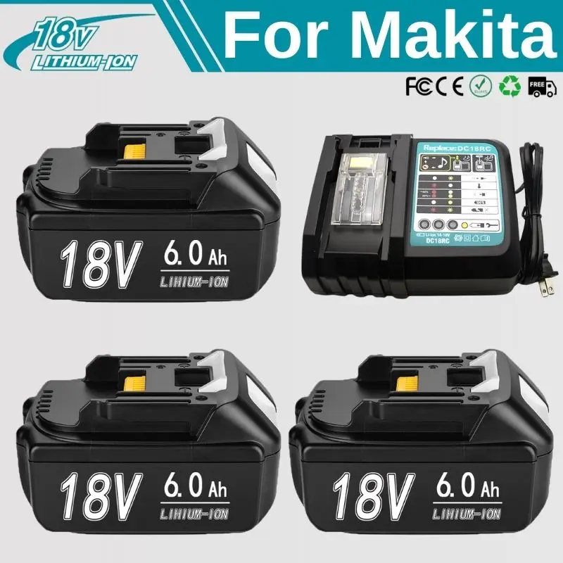 for Makita 18V Battery 6/8/12Ah Rechargeable Battery 18650 Lithium-Ion Battery for Makita Electric Tools BL1860 · 1830 · 1850