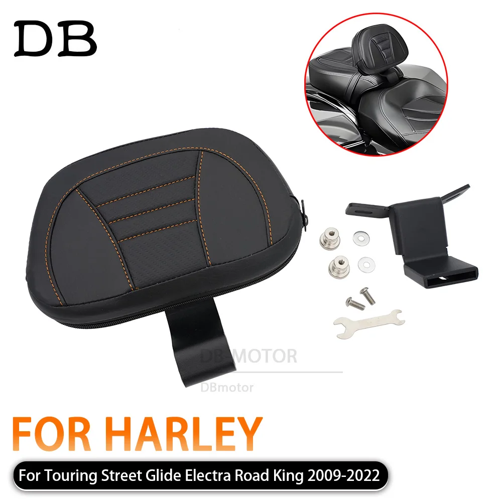 

For Harley Davidson Touring CVO Road Electra Glide 2009 - 2022 Cushion Motorcycle Leather Driver Rider Backrest Seat Back Rest
