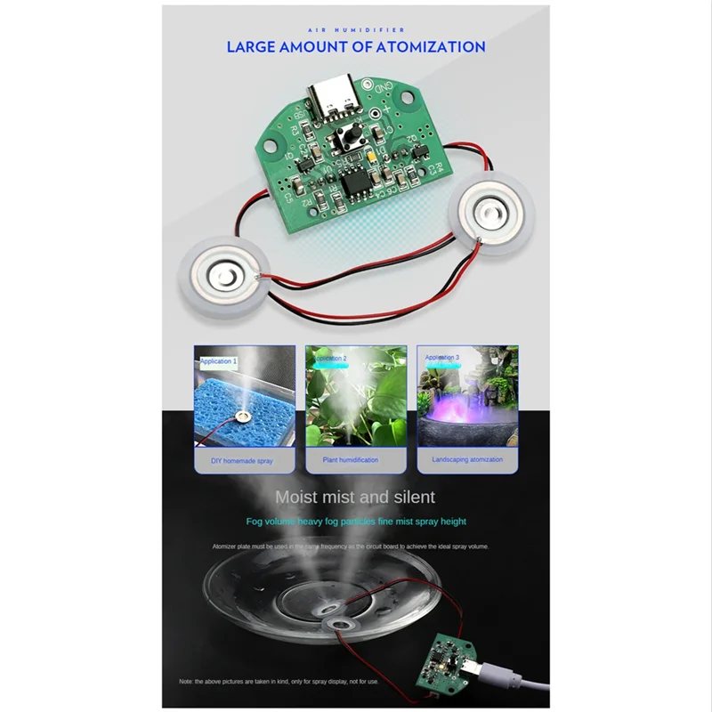 AS95-модуль распыления с двойным распылением, USB-увлажнитель, приводная плата, DIY инкубационная печатная плата + пластик + металл