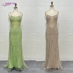Dubai Luxury Beaded Spaghetti Straps Mermaid Prom Dresses for Women Party Arabic Luxurious Evening Wedding Gowns