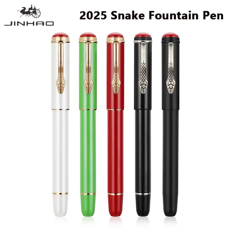 

Перьевая ручка JINHAO 2025, перо со змеей M/F/EF, ретро-дизайн, металл, элегантный материал, зажим для письма, ручка для письма, офисные школьные принадлежности, канцелярские принадлежности