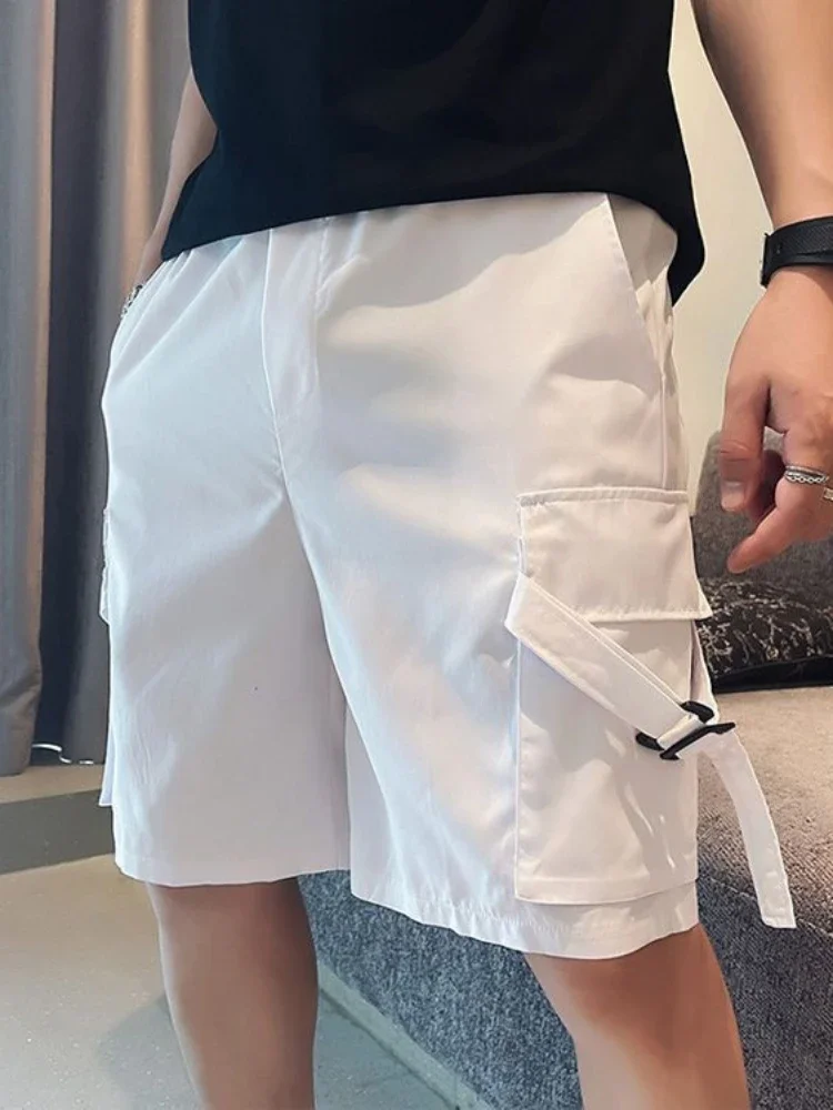 Short Pants for Men Loose Baggy Black with Pockets Mens Cargo Shorts Wide Summer Popular Beautiful 2024 Fashion Harajuku Strech