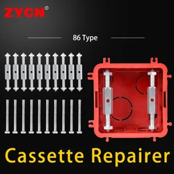 6/10Pairs 86 Type Cassette Repairer Electrical Screws Support Rod for Wall Mounted Switch Box Adjustable Length Bracket Lever