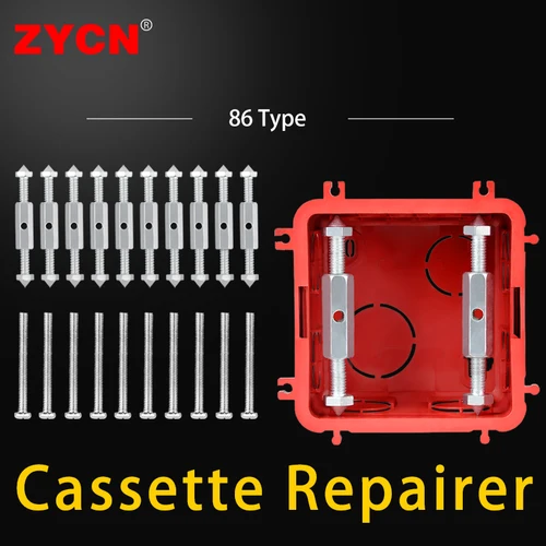6/10 pares 86 tipo reparación de Cassette tornillos eléctricos varilla de soporte para caja de interruptor montada en la pared palanca de soporte de longitud ajustable