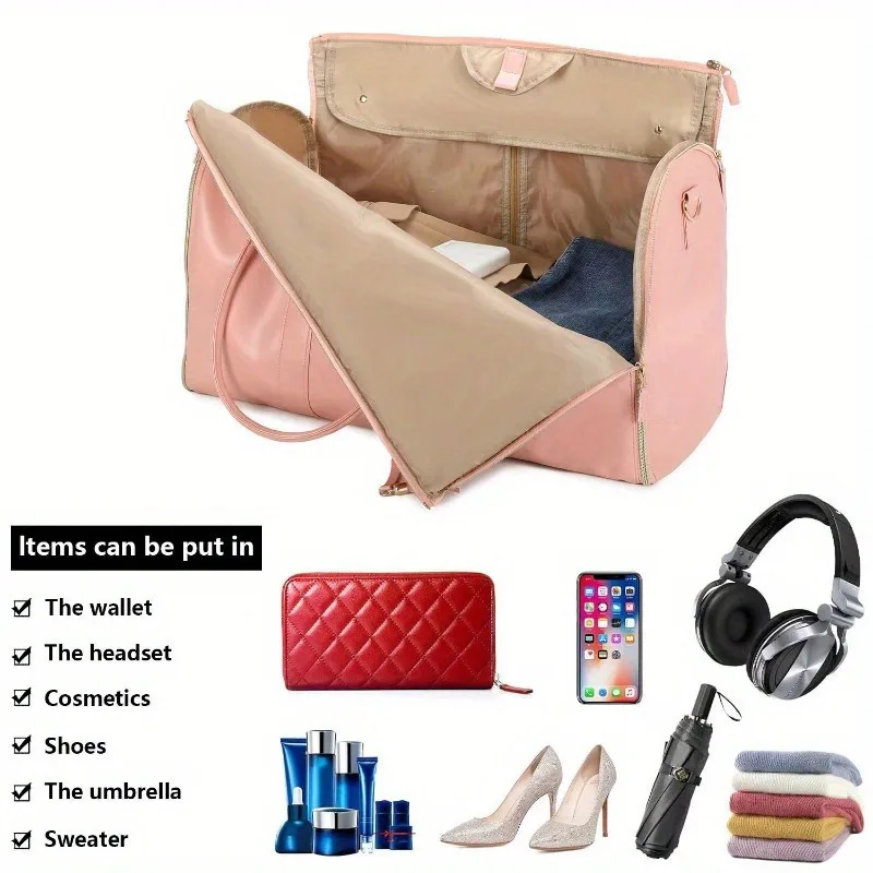 Large Capacity Travel Duffle Bag Women's Handbag Foldable Suit Bag Travel Waterproof Clothes Totes Gym Bag Outdoor Fitness Bags