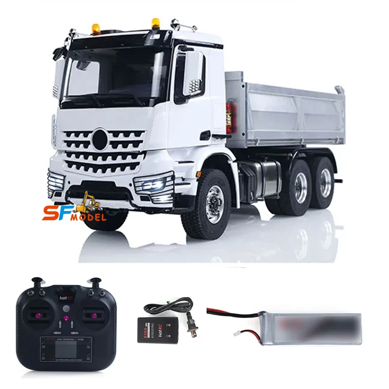 

1/14 6x6 Hydraulic RC Dump Truck RTR All Metal Chassis with LED Light Sound System Remote Control Car Toy Model 2026 New
