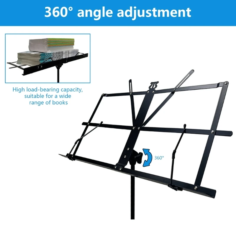 Music Stand for Sheet, Metal Sheet Music Stand Portable Adjusted Podiums Stand