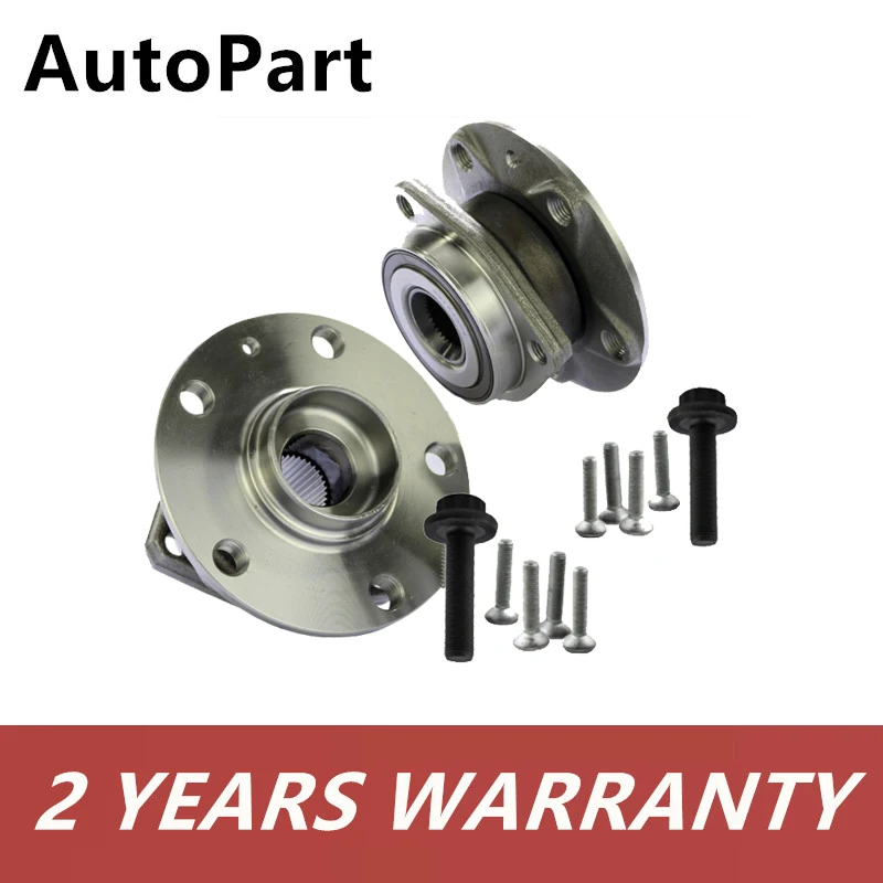 2PCS Front Wheel Bearing Kit + Hub For VW Golf MK V MK VI Plus For Audi A3 8P1 8PA 8P7 2003-2013 1T0498621 8V0598625 5K0498621