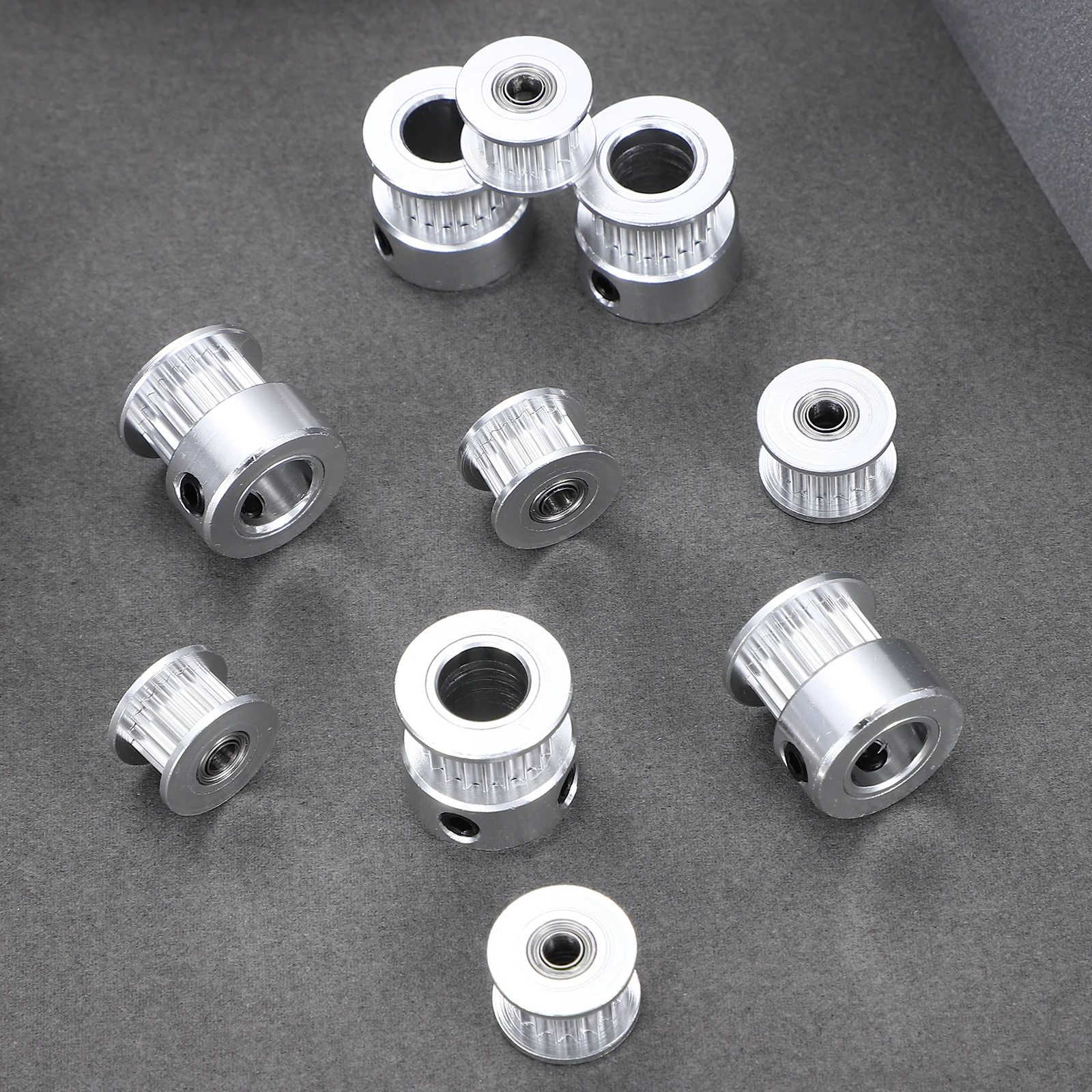 

Synchronous Wheel Idler Set Aluminum Pulleys Timing Belt Drive Small Tensioner Kit Compatible 3D Printer Parts Round Teeth