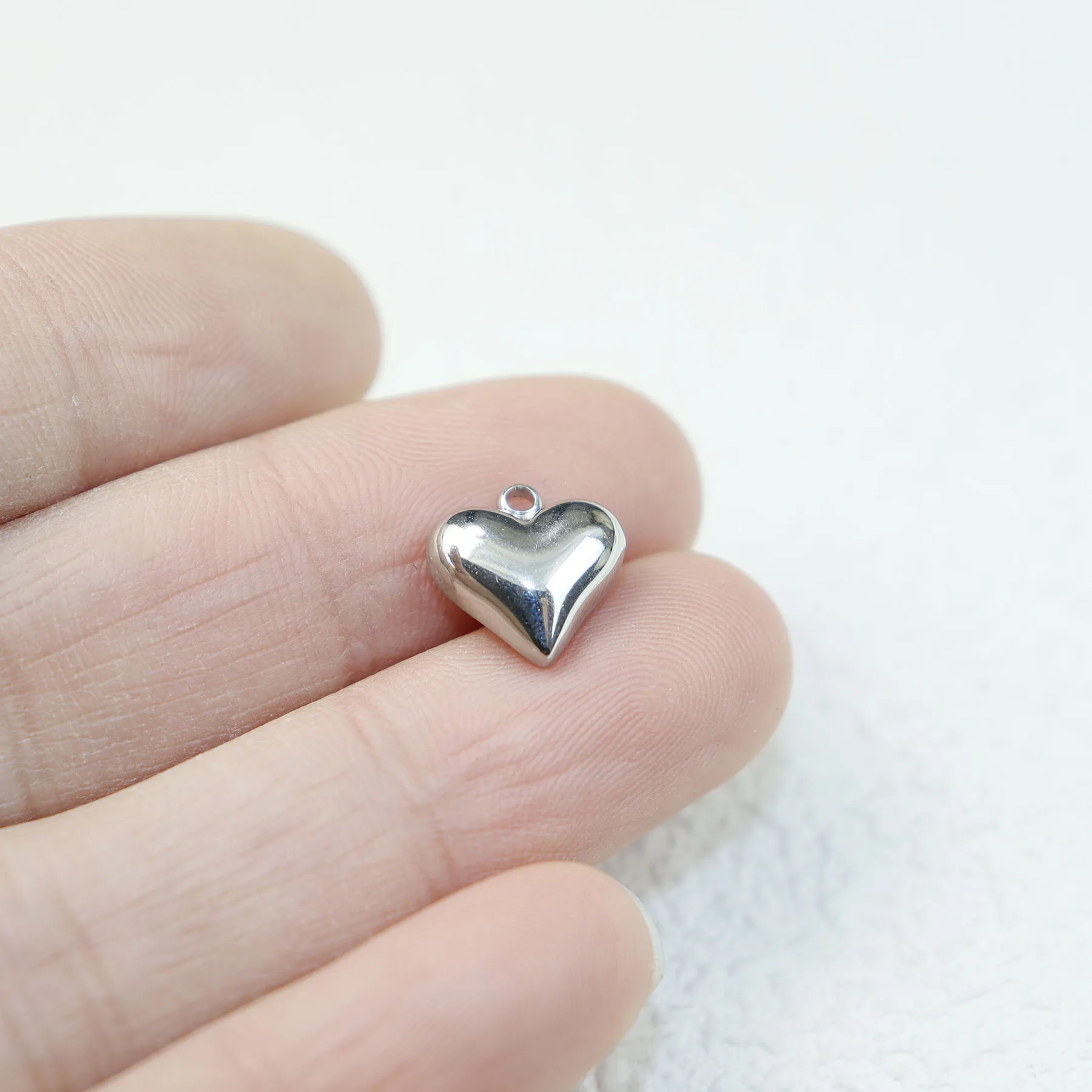 5pcs Stainless Steel Heart Jewelry Charms Pendant DIY Handcraft  Vacuum Plate Waterproof Antiallergic