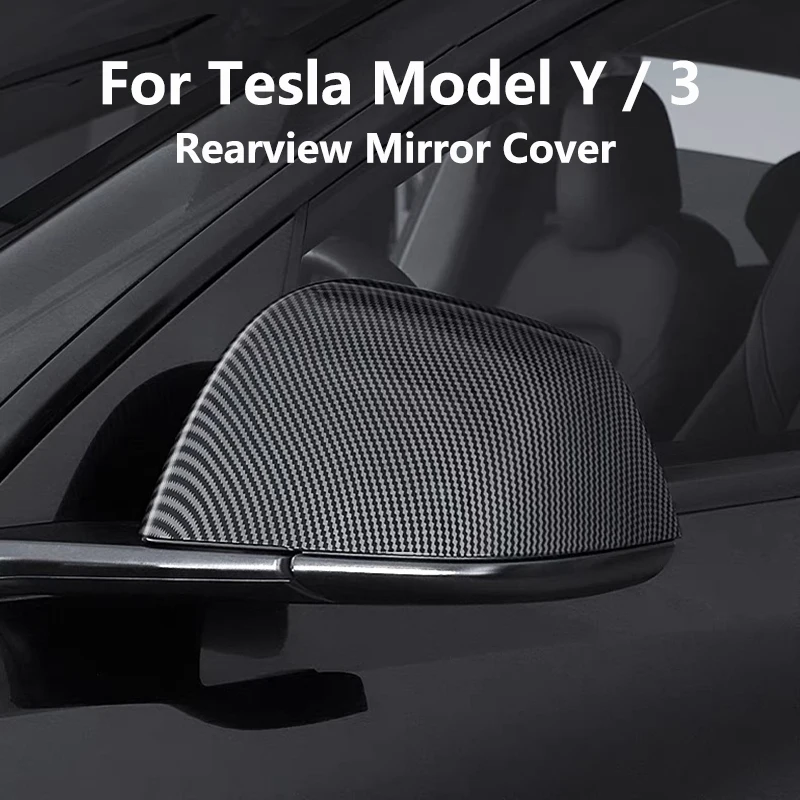 

Rearview Mirror Guard Cover For Tesla Model Y/3 Highland Carbon Fiber Rear View Mirror Shell Caps Replace Part Car Accessories