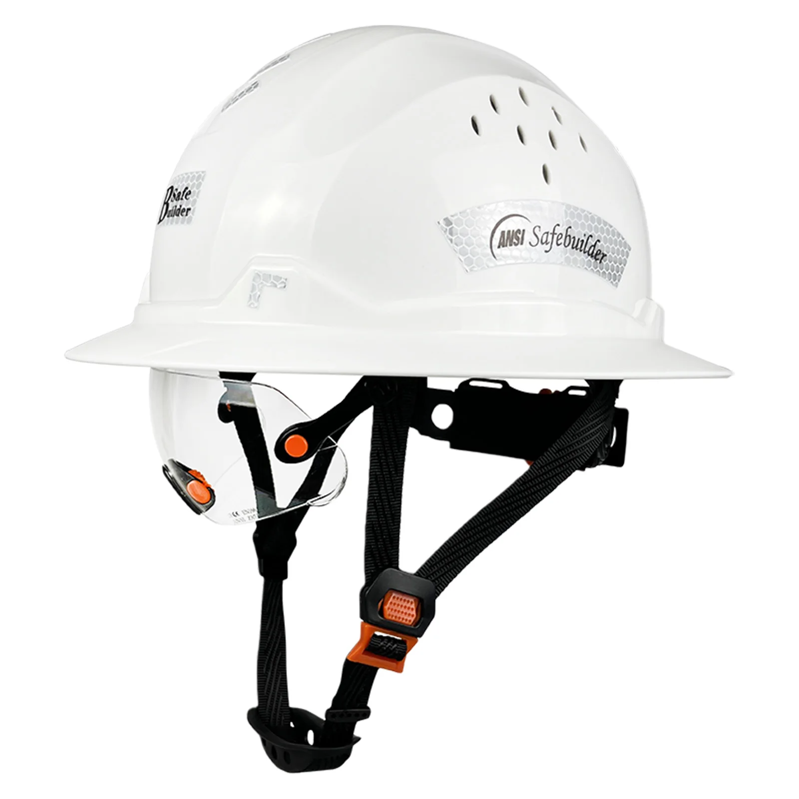 

Full Brim Hard Hat For Engineer Industrial Construction Work Cap Men Reflective ANSI Approved HDPE Safety Helmet with Visor