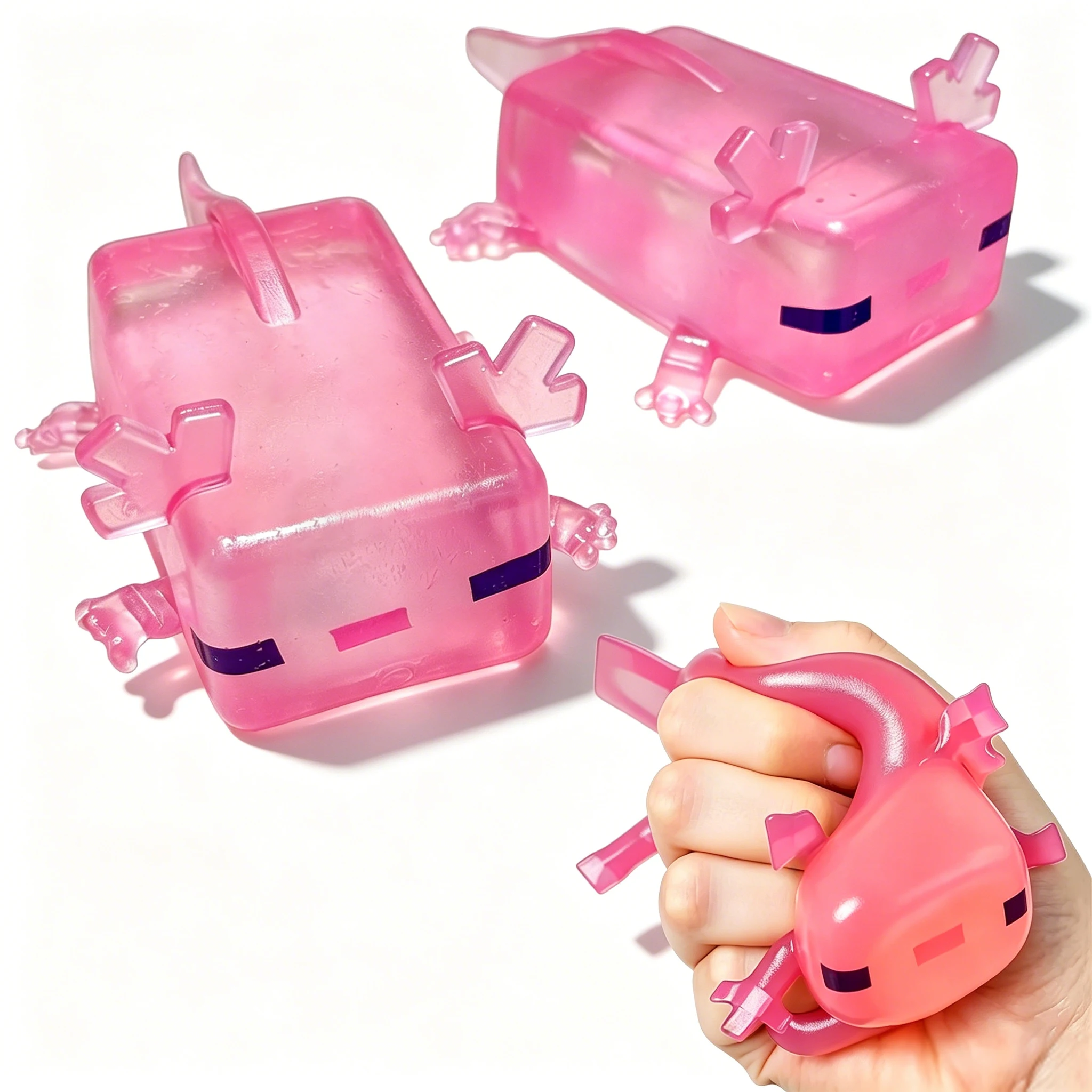 Korean Food Snacks - Transparent Cube Axolotl Squishy Toy Maltose
