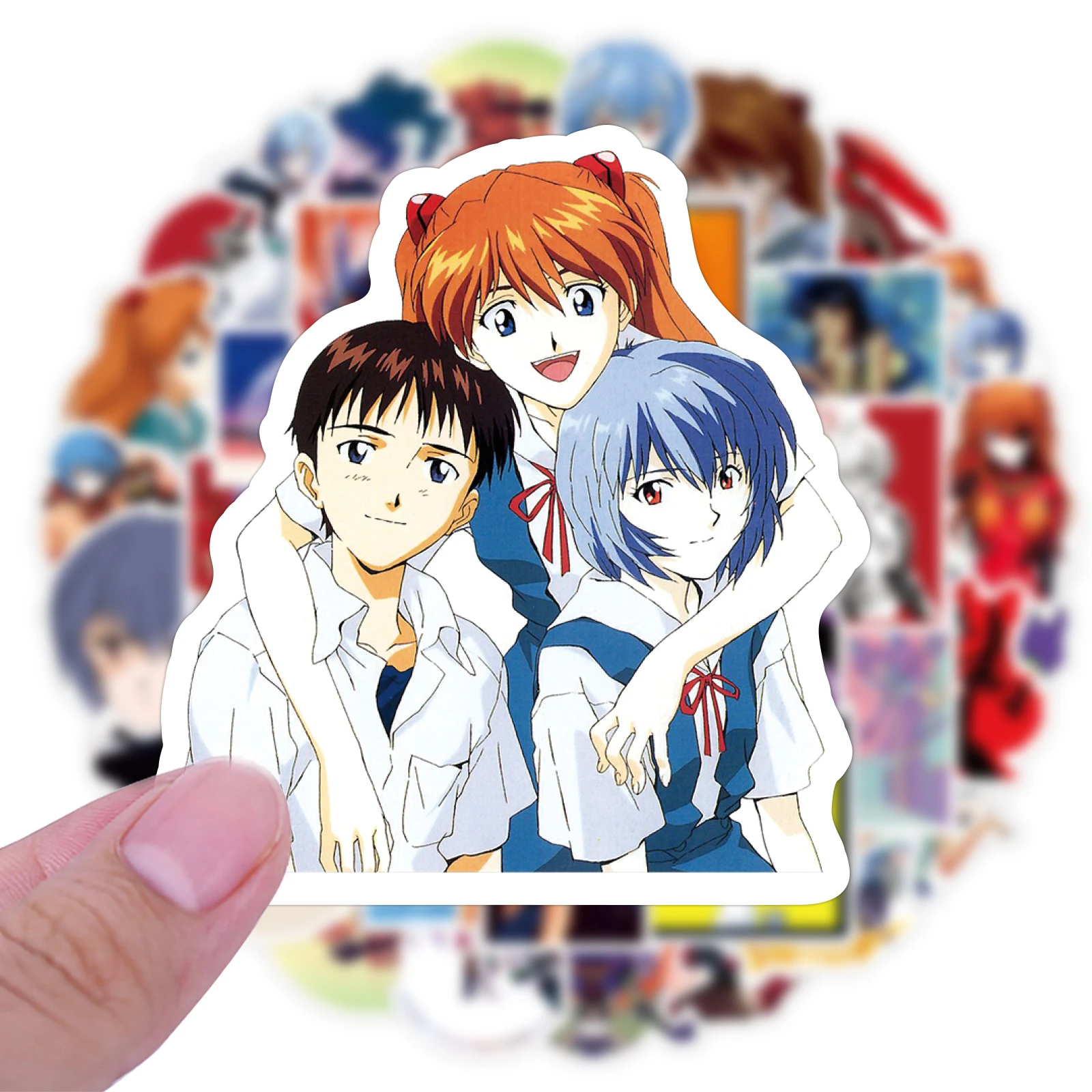 50pcs Neon Genesis Evangelion Anime Stickers Waterproof Sticker Pack Cute Phone Case Kawai Laptop Skin Art Supplies