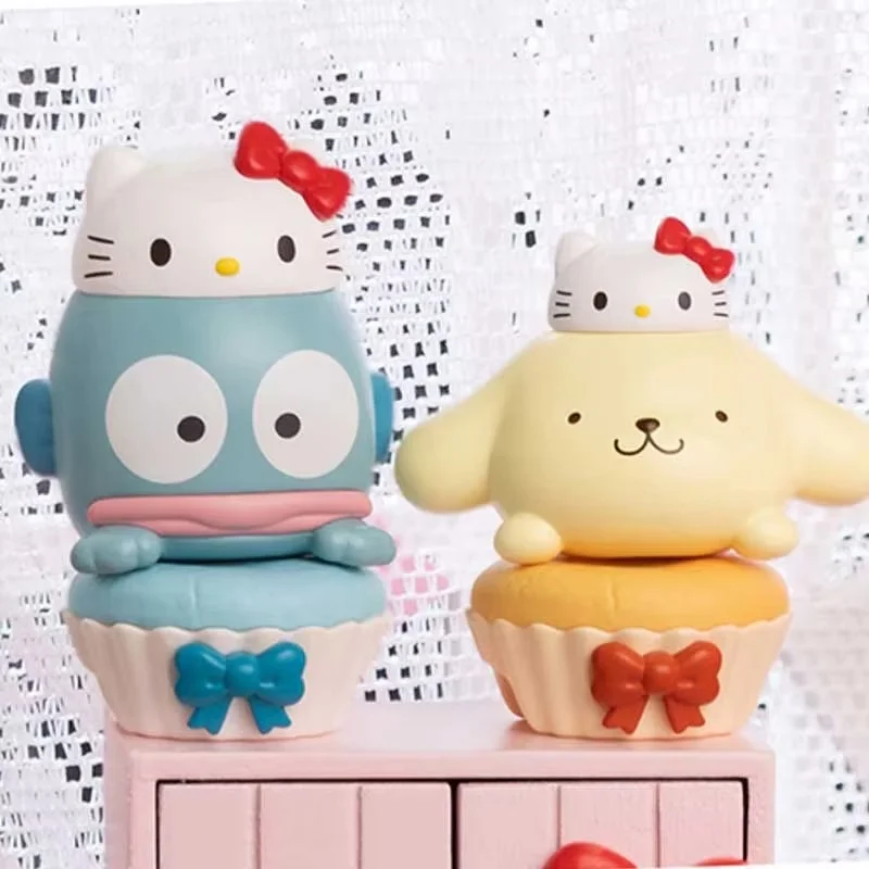 Sanrio mainan kotak buta dapat ditumpuk, Hello Kitty perayaan 50th dapat ditumpuk mode dapat ditumpuk hadiah anak-anak