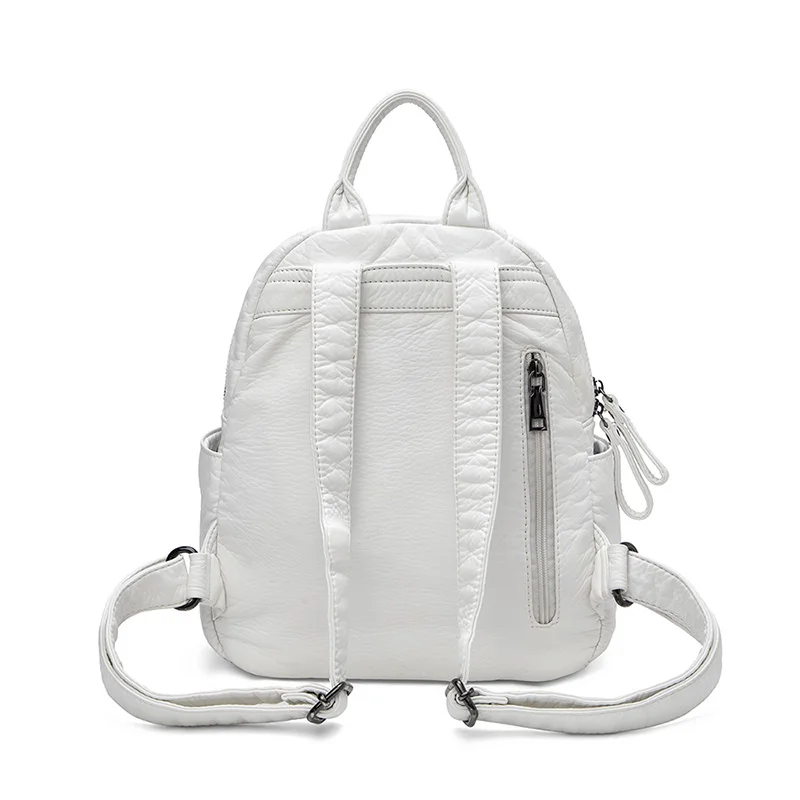 Women's Backpack Lady Bag Fashion Aesthetic Backpacks Cute Small Backpack Leather Bag White Bag Casual Anti-Theft Backpack