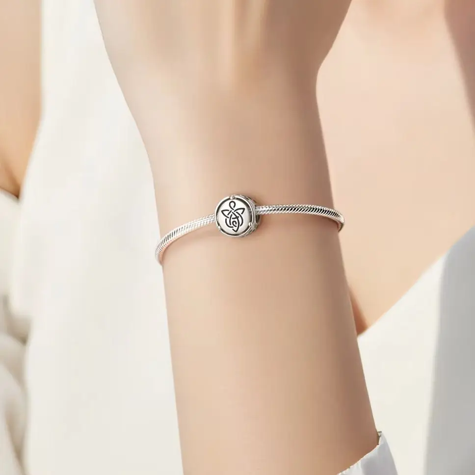 

Узел ангела kataoka, кельтский узел на удачу, стерлинговое серебро 925 пробы, символы, очаровательные ювелирные изделия из бисера, подарки, подходят для оригинального браслета, ювелирные изделия своими руками