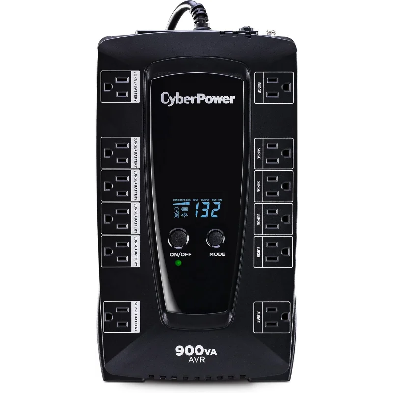 

CyberPower AVRG900LCD Intelligent LCD UPS System, 900VA/480W, 12 Outlets, AVR, Compact