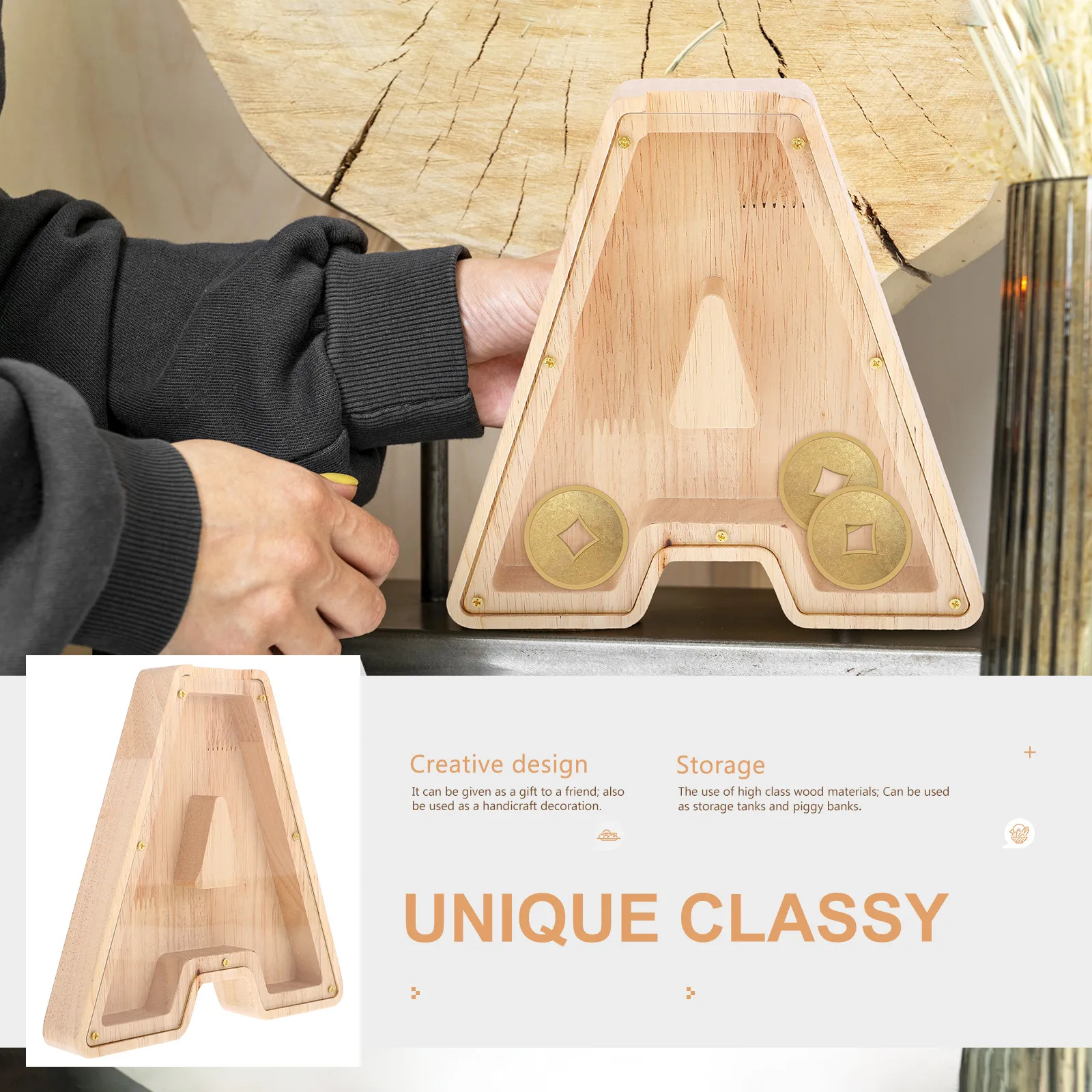 Kotak Uang Kayu Berbentuk Alfa - Kids Education Money ulasan dan harga
