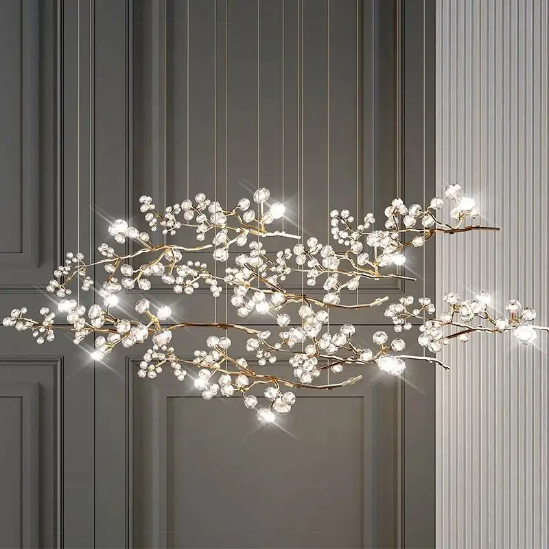 Living Room Grape Design Chandelier Decorative Restaurant Mall Flower Shape Hanging Pendant Light for Hotel Lobby