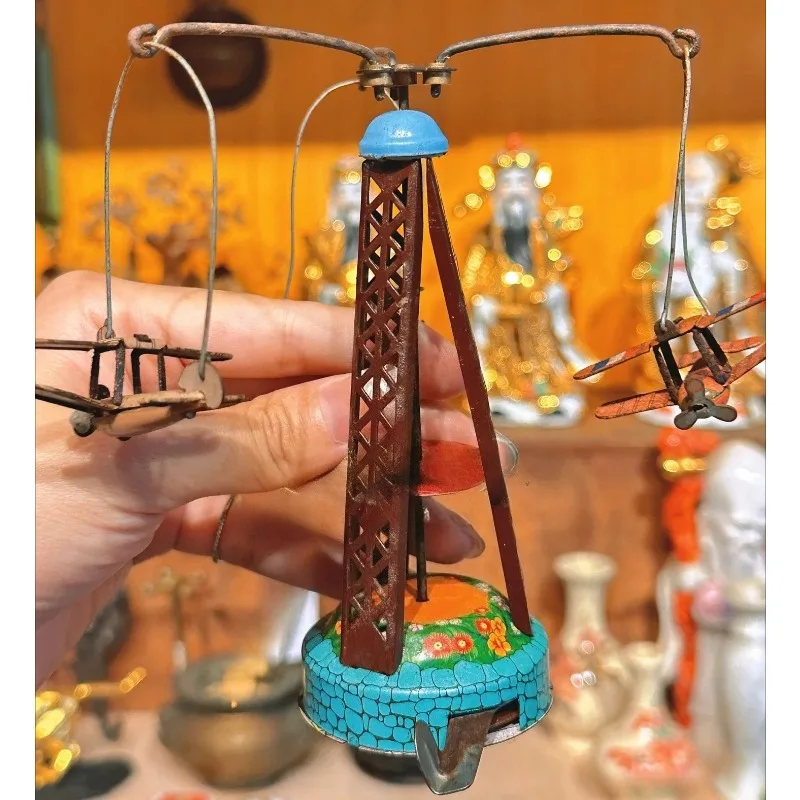 

[Funny] Adult Collection Retro Wind Up Toy Metal Tin Rotate The Toys Plane Mechanical Toy Clockwork Toy Figures Model Kids Gift