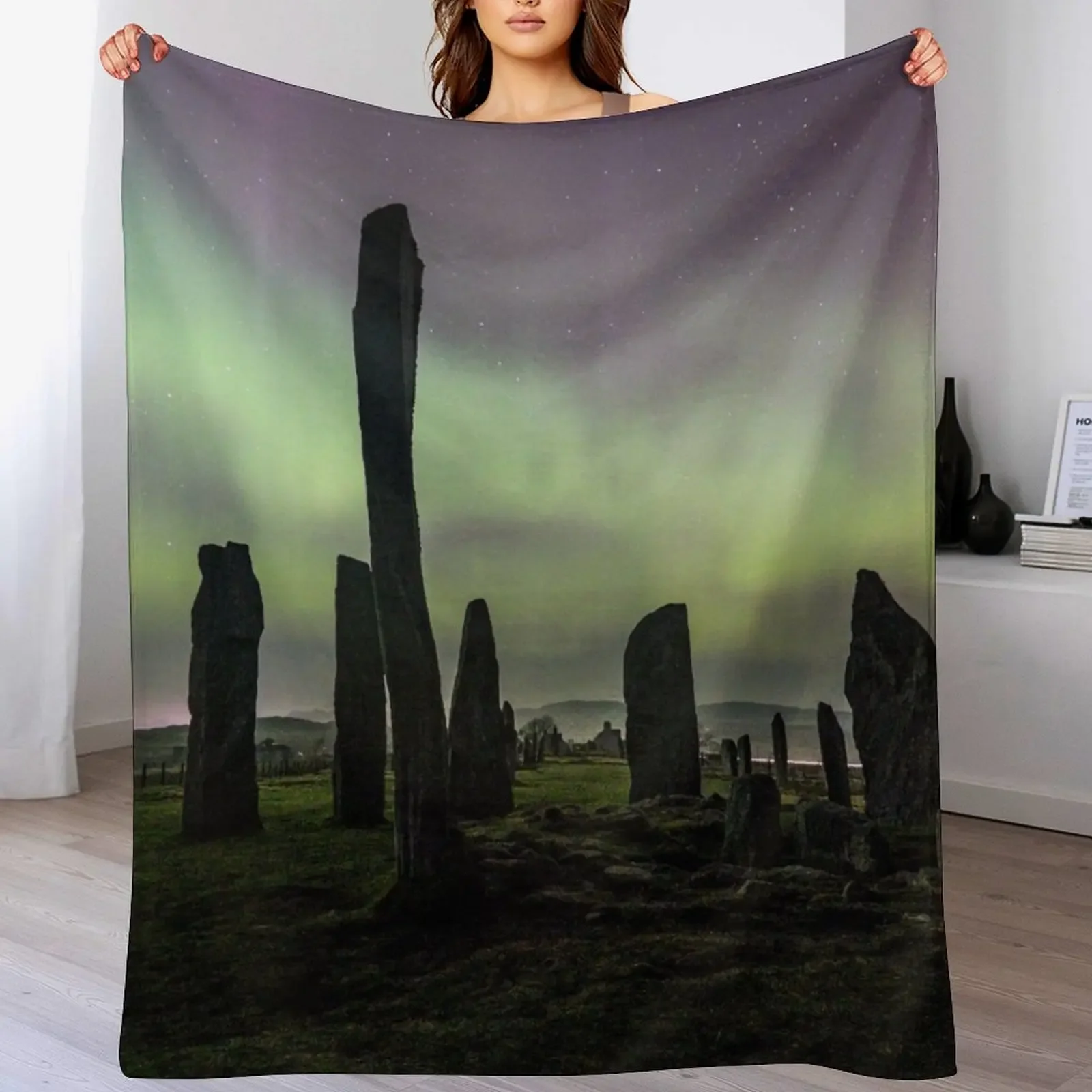 Active Callanish Aurora Throw Blanket Warm Cozy Throw Blanket for Living Room Couch