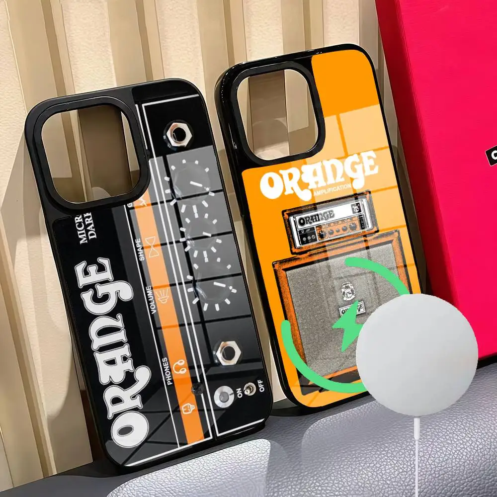 

Orange Guitar Amp Phone Case Phone Case For Iphone 16 15 14 12 11 13 Pro Max Mini Puls Magnetic Glass Cover
