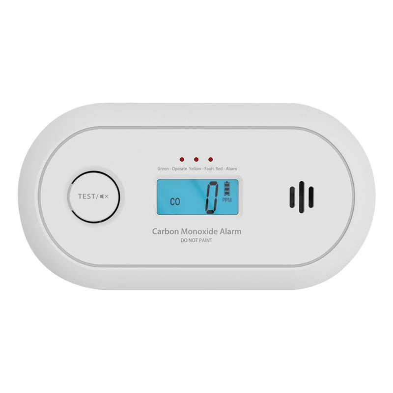 Alarme V-COME de monoxyde de carbone avec écran LCD numérique, détecteur de monoxyde de carbone avec batterie CR123A de subdivision, EN 50291,VC22R