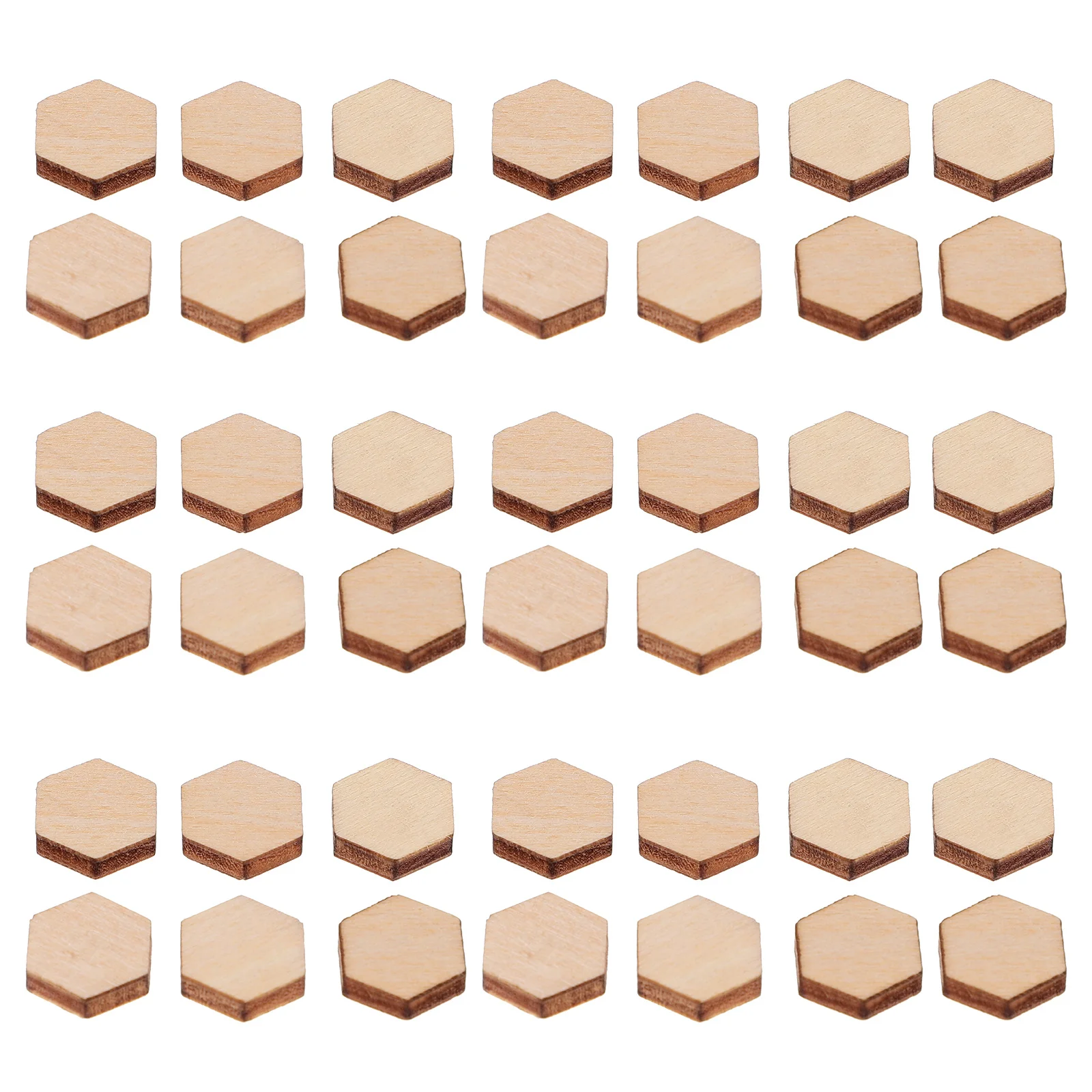 

200Pcs Beech Wooden Hexagonal Pieces Smooth Texture DIY Crafts Decorations for Wedding Birthday Christmas Party Ornaments