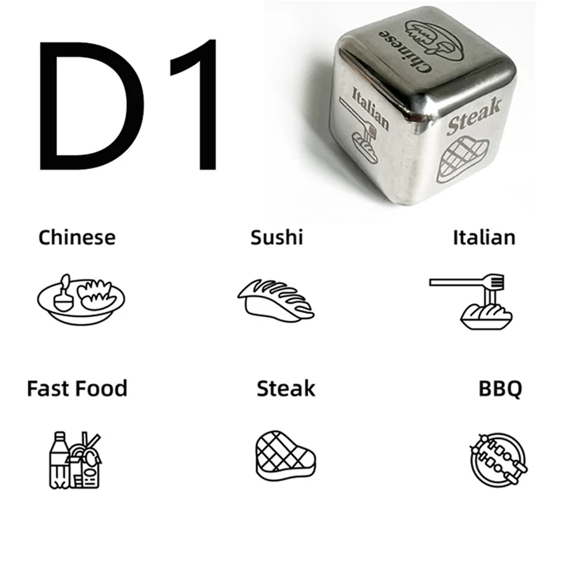 5 шт., кости для решения еды, кости для ночи даты, подарки на годовщину, стальные подарки для него/и, идея для свидания в ночное время, расстройство «Евангелие из кьев»