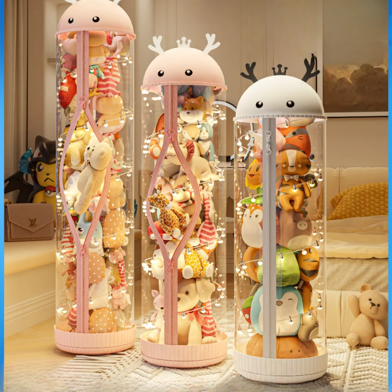 

Upgraded Zipper Plush Toys Children's Doll Transparent Storage Tube