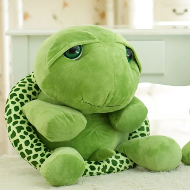 20cm Cute Anime Sea Turtle Toy Big Eyes Green Soft Plush Doll Children\'s Christmas Pillow Stuffed Kawaii Gift Birthday New Year