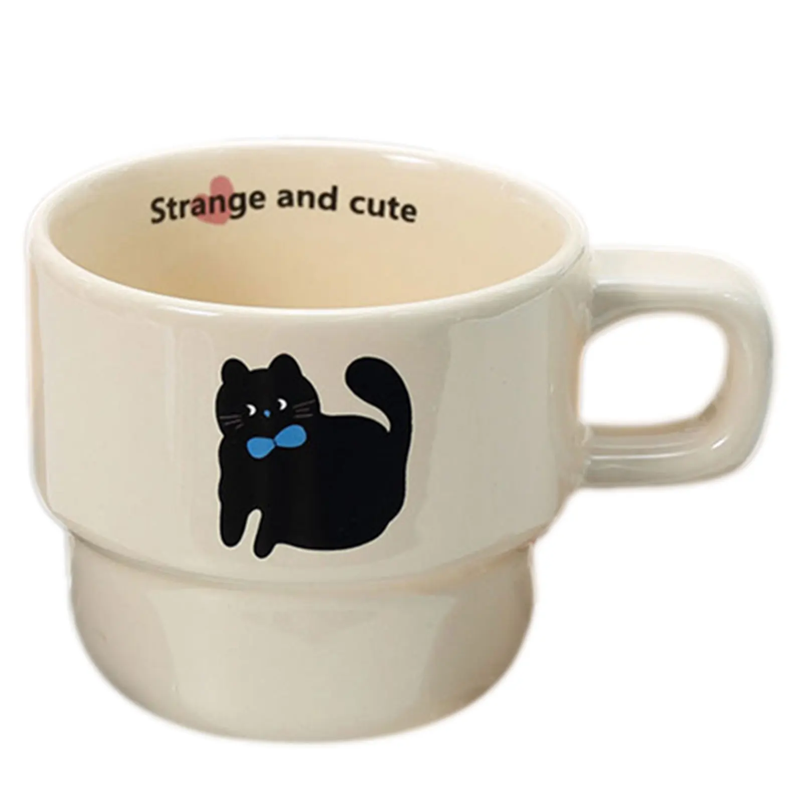 High-end Japanese Stacking Water Cup Coffee Mug Cute Milk Ceramic Cup Lovers Friend Cartoon Water Drinking Glass(Without spoon)