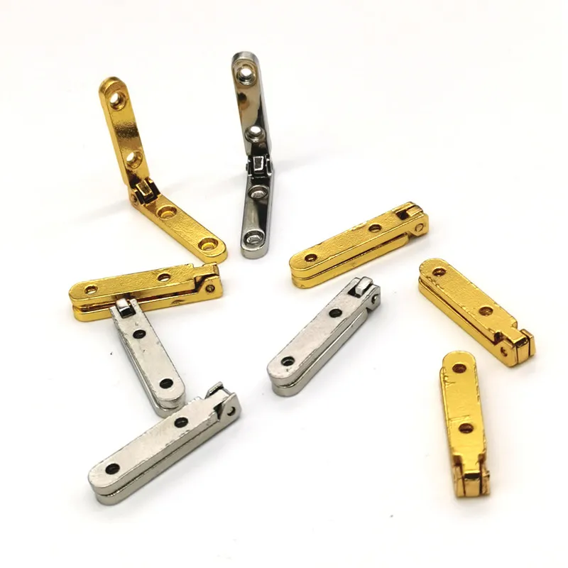 6Pcs 90 Degree Hinges Zinc Alloy Seven-letter Spring Hinge for Wooden Box Gift Wine Jewellery Case Cabinet Furniture Hardware