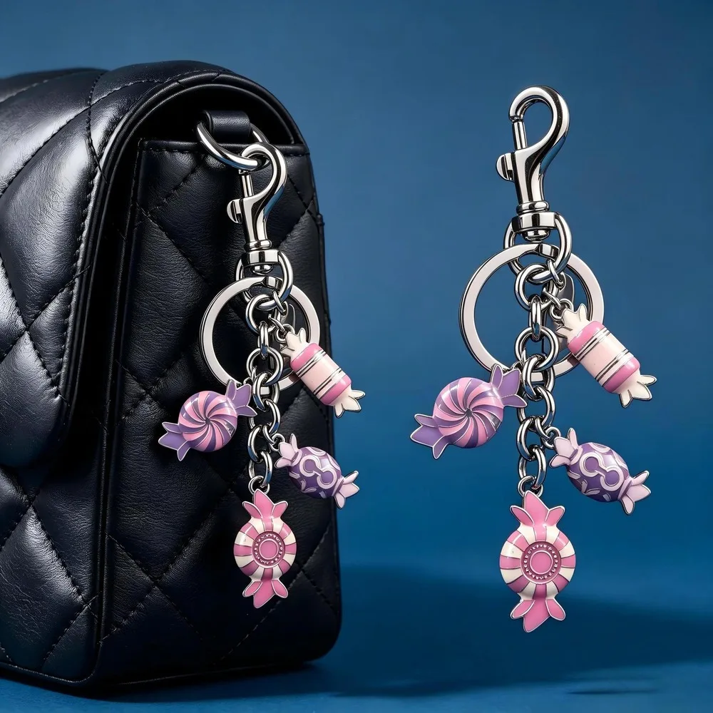 Candy Charm Bag Pendant Cute Kawaii Keychain Accessory For Women Girls Handbag Purse Decoration Gift