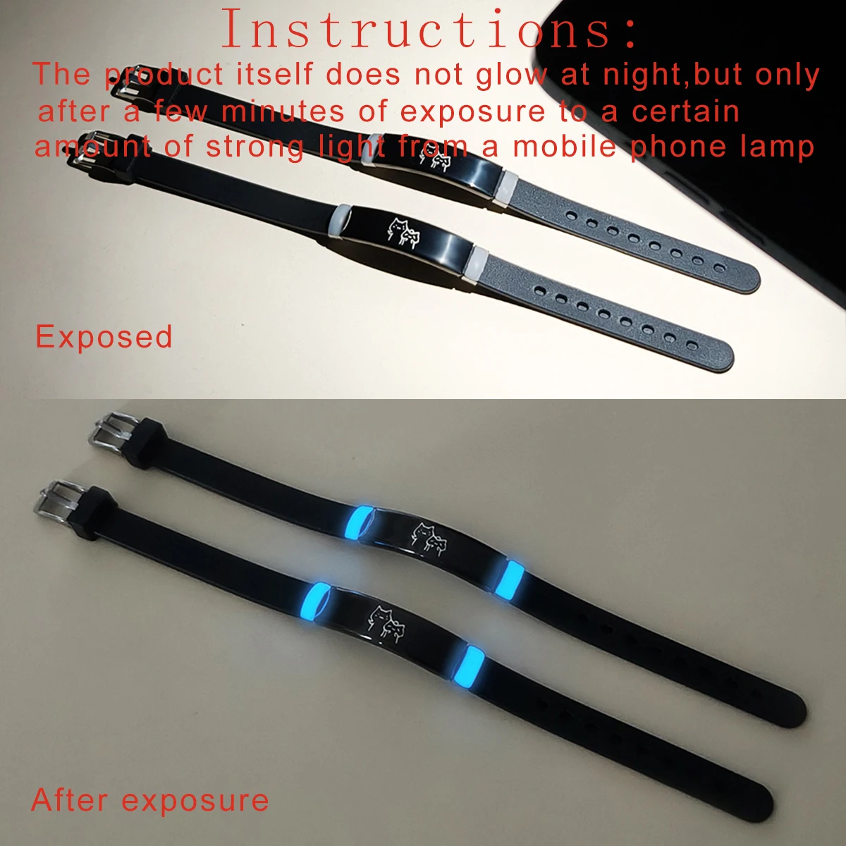 قطعتان/مجموعة من أساور المعصم المزدوجة المضيئة اللطيفة والمتوهجة كهدية للمهرجان #5