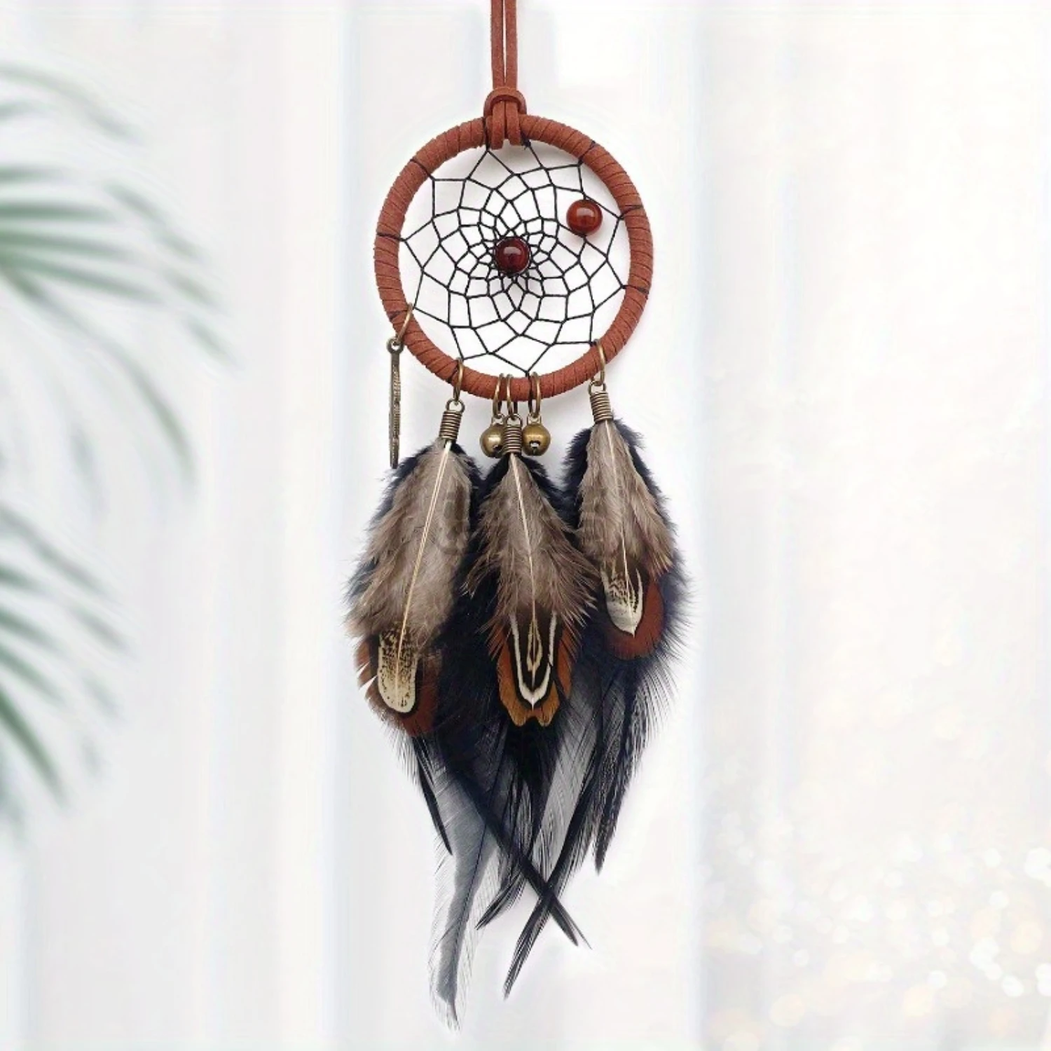 

2-Pack Vintage Style Dream Catchers with Artificial Feathers - Handcrafted Thanksgiving Decoration, Car Interior Hanging Charm,